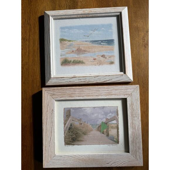Unbranded Other - Set of 2 Coastal Beach Framed Prints Barbara Fleri Judy Mandolf